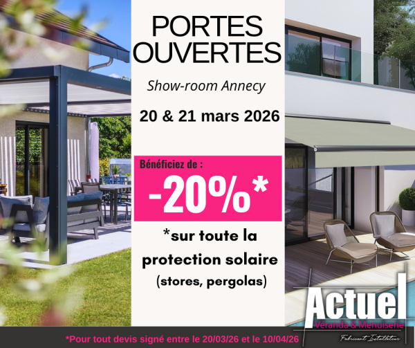 Journées Portes Ouvertes Pergolas & Stores à Annecy – 20 et 21 mars 2026