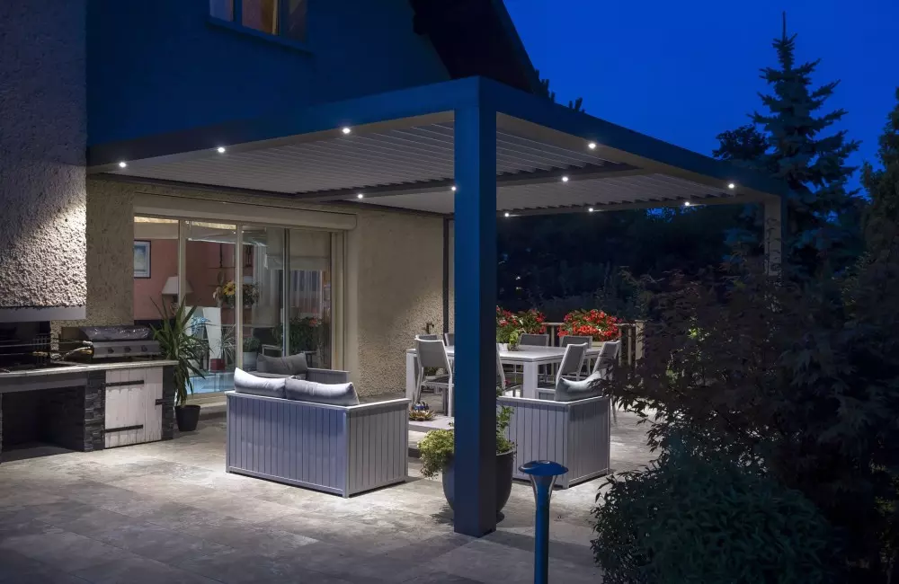 lames orientables fermées et LEDS intégrées