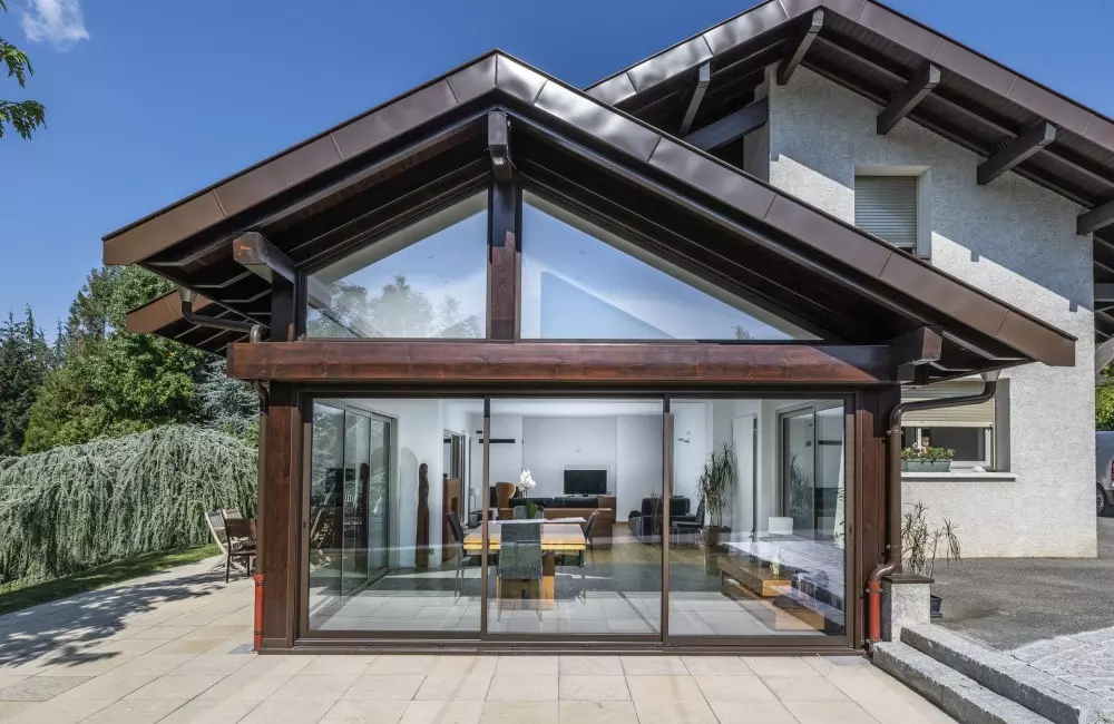 extension de maison ossature bois et aluminium